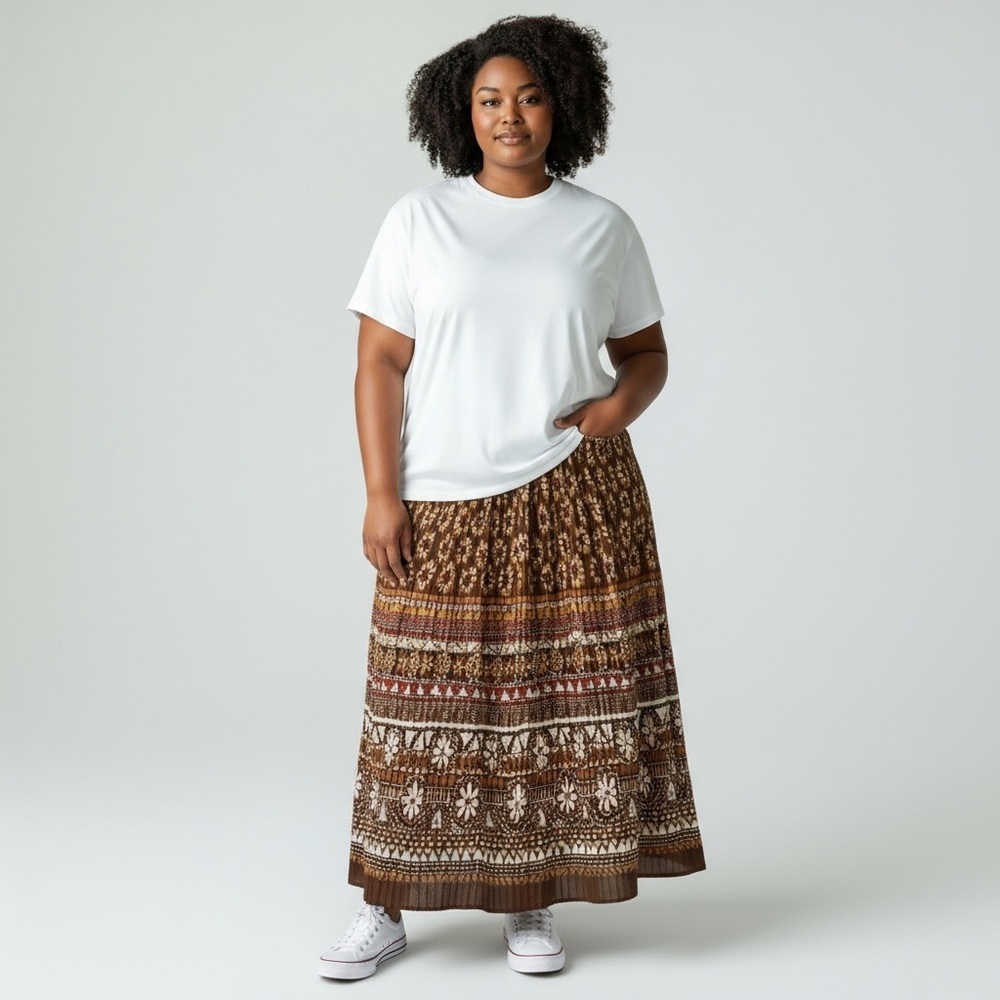 Vintage Alfred Dunner Pleated Midi Skirt